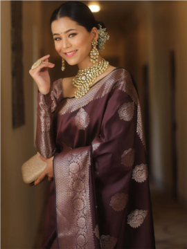 Women Jacquard Saree 1159 Maroon