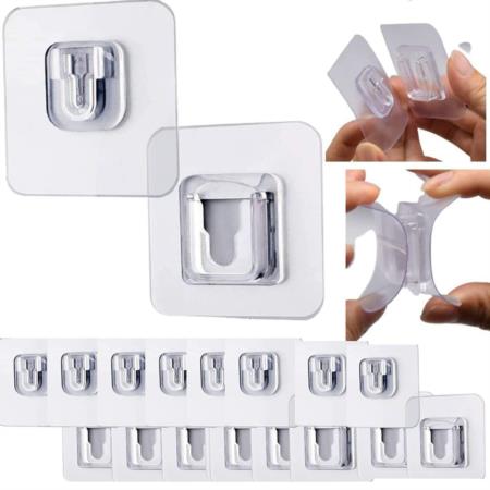Male/Female Wall Sticker Hooks Pack of 8