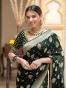 Women Jacquard Saree 1221 Green
