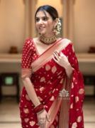 Women Jacquard Saree 1221 Red