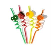 4 Pcs Curly Reusable Straws