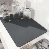 Dish Drying Mat (Black, 40X60 Cm)
